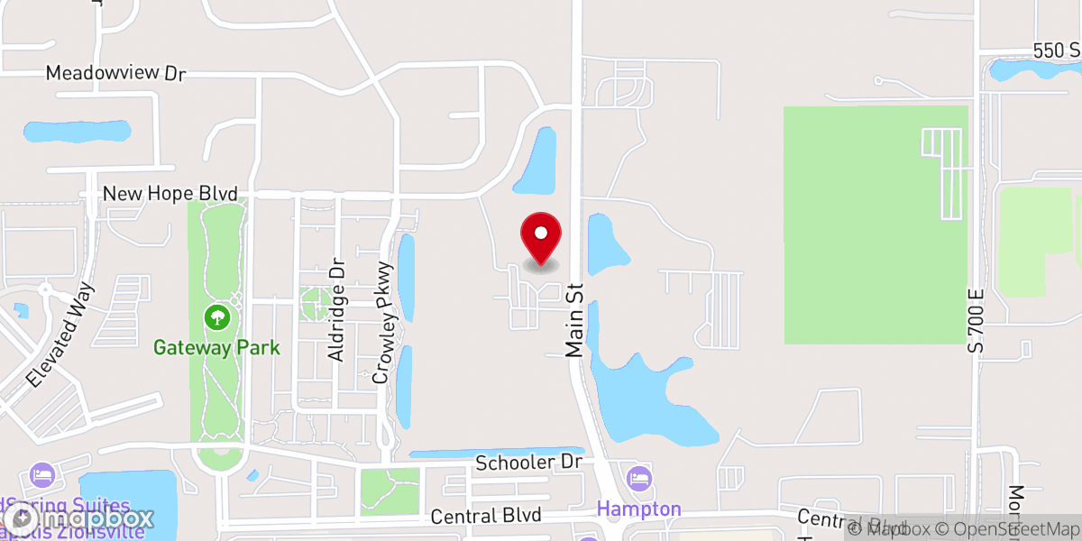 Map showing location of New Hope Christian Church