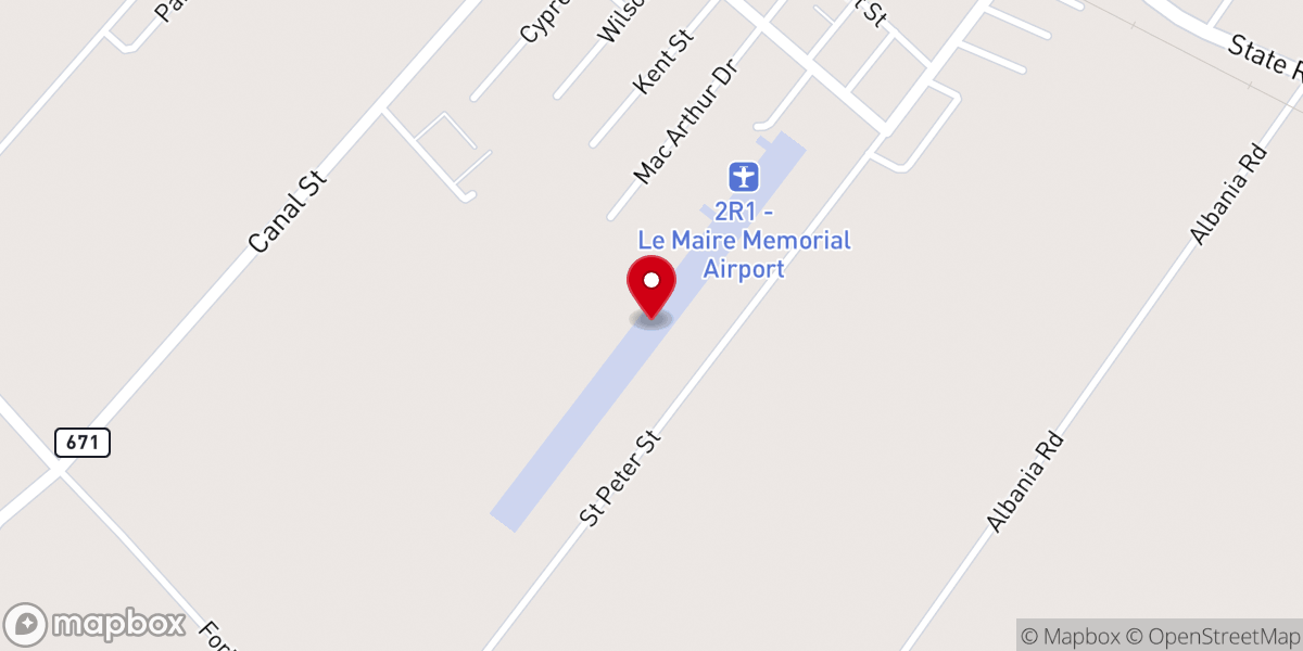 Map showing location of LE MAIRE MEMORIAL AIRPORT