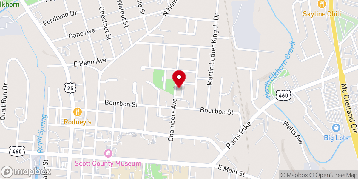 Map showing location of Chambers Avenue Christian Church