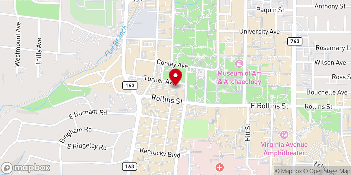 Map showing location of Newman Center