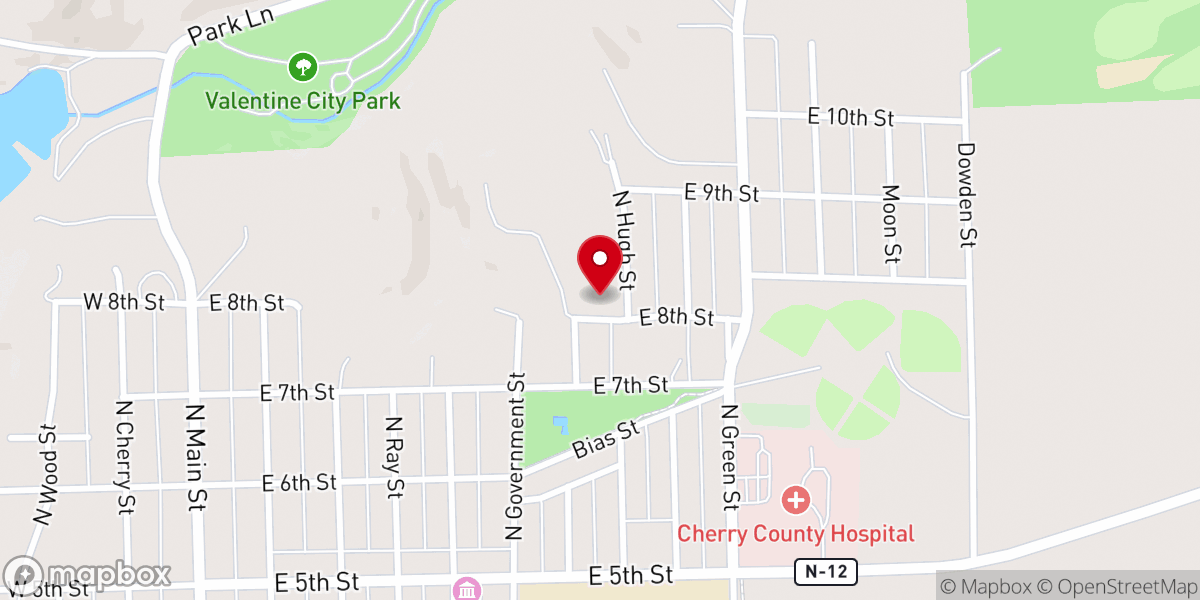 Map showing location of Valentine Seventh-day Adventist Church