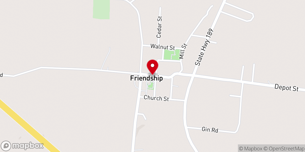 Map showing location of The New Williams Chapel MB Church