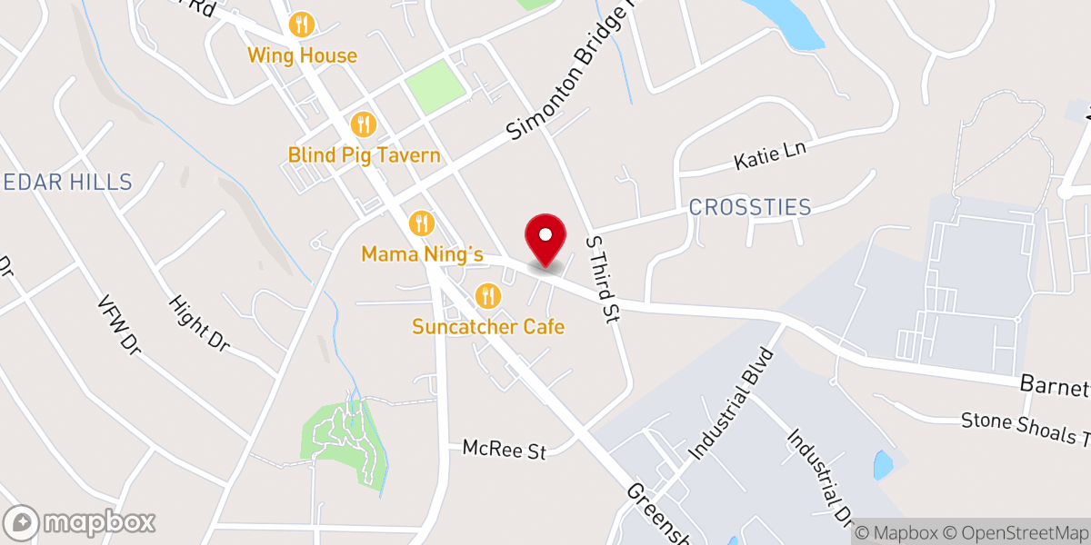 Map showing location of Revival Baptist Church