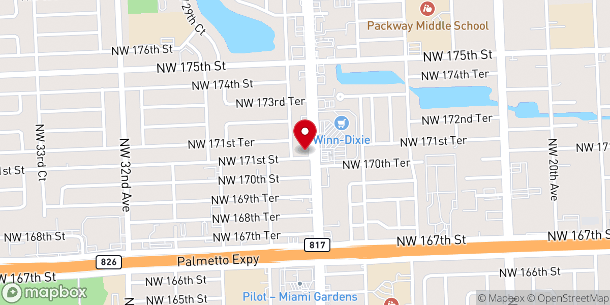 Map showing location of Grace Bible Way Apostolic Church