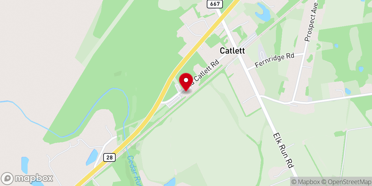 Map showing location of Oak Shade Baptist Church