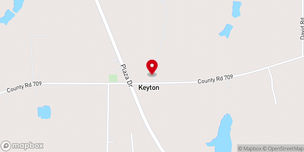 Map showing location of Keyton Church