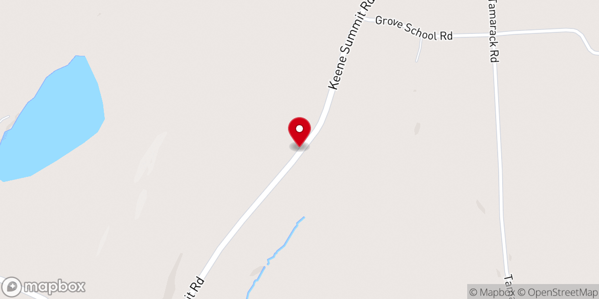 Map showing location of Keene Summit Church