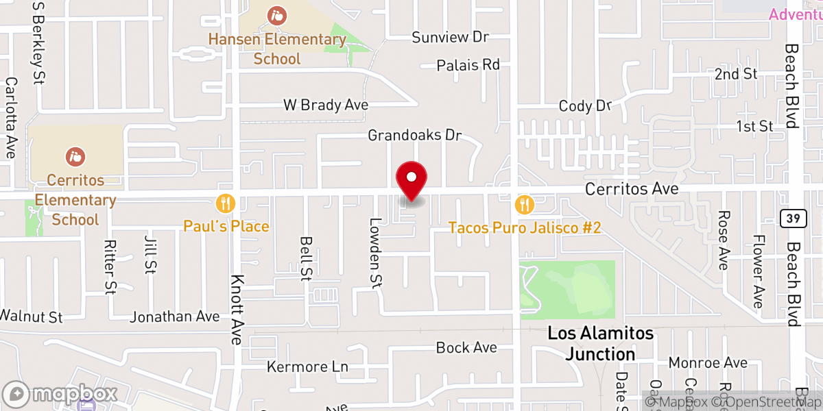 Map showing location of Iglesia Nueva Vida