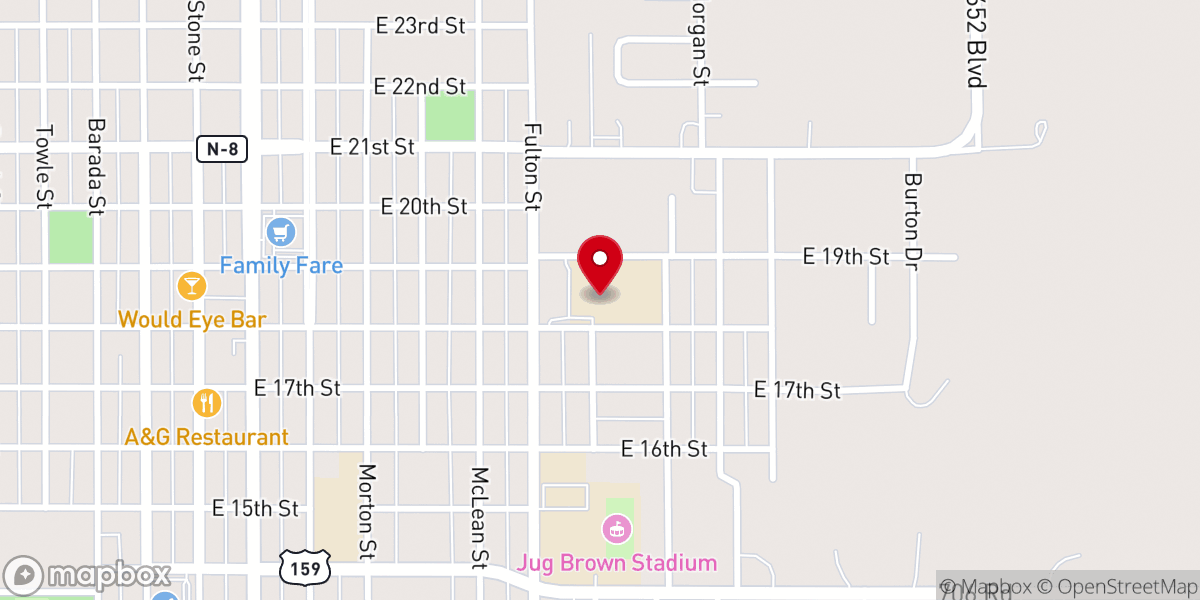 Map showing location of Sacred Heart Catholic High School