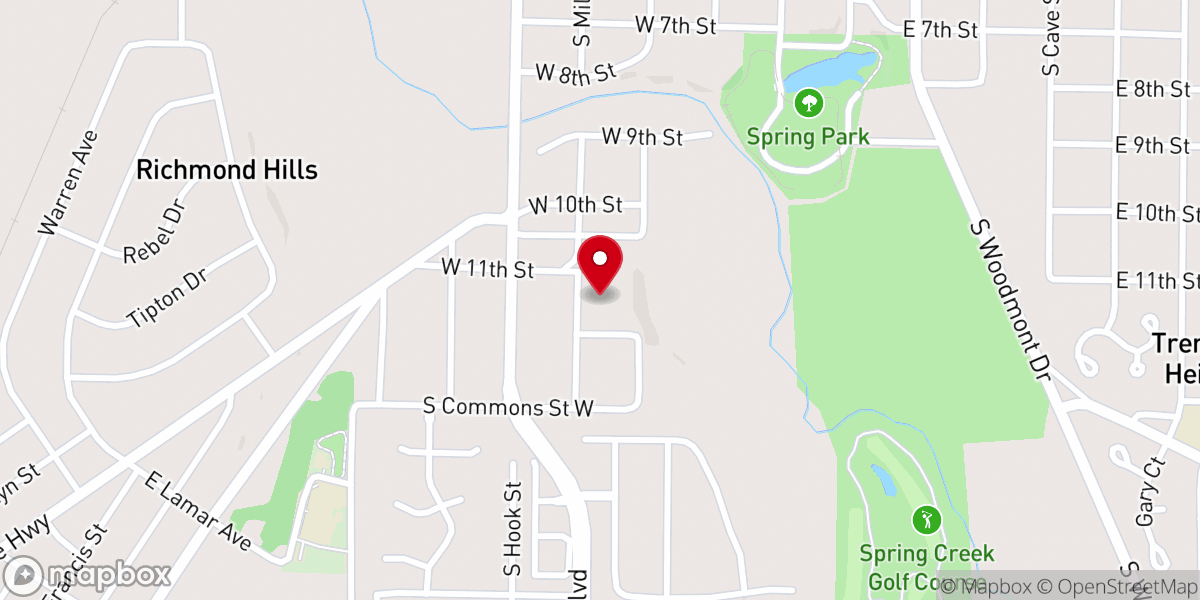 Map showing location of Westside Baptist Church