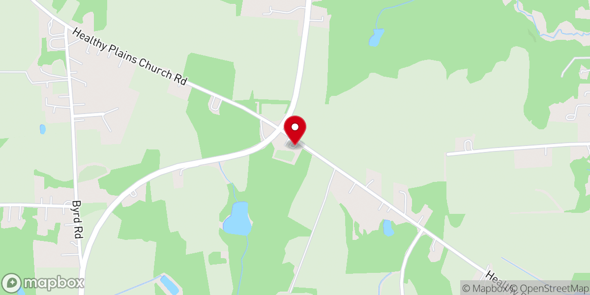 Map showing location of Healthy Plains Primitive Baptist Church