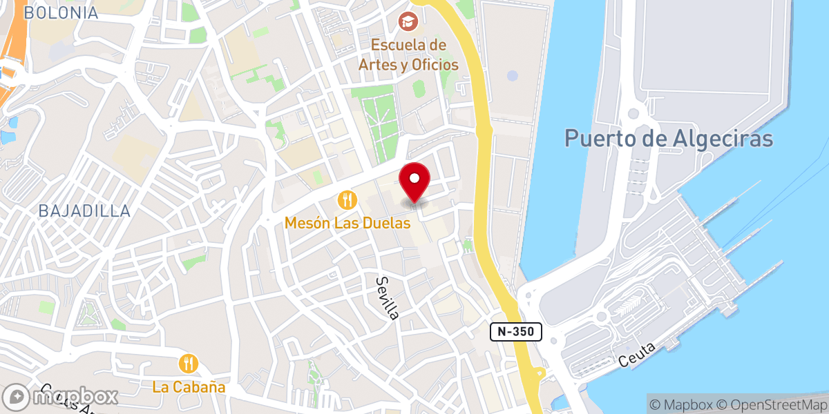 Map showing location of Plaza de la Merced
