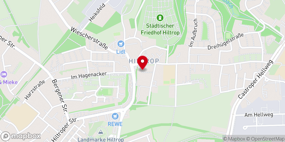 Map showing location of Gemeindebüro - Evangelische Kirchengemeinde Bochum-Nord