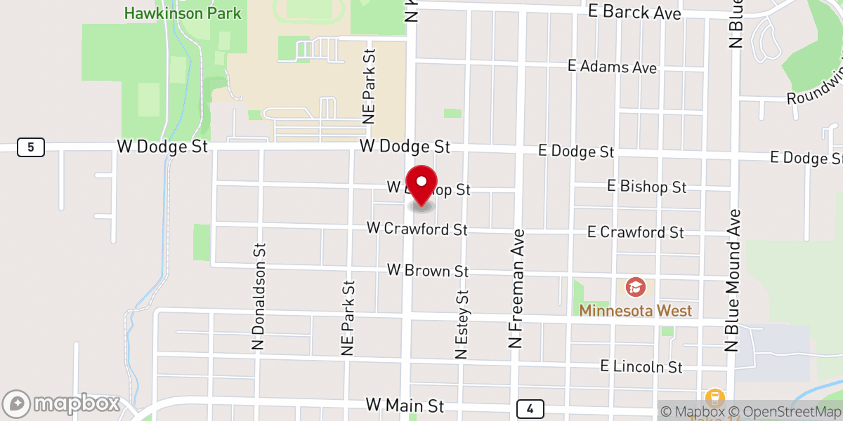 Map showing location of Grace Lutheran ELCA