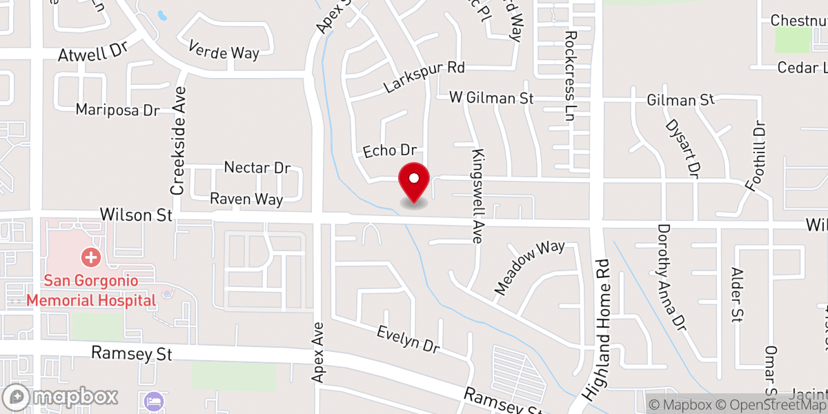 Map showing location of Highland Springs Fellowship