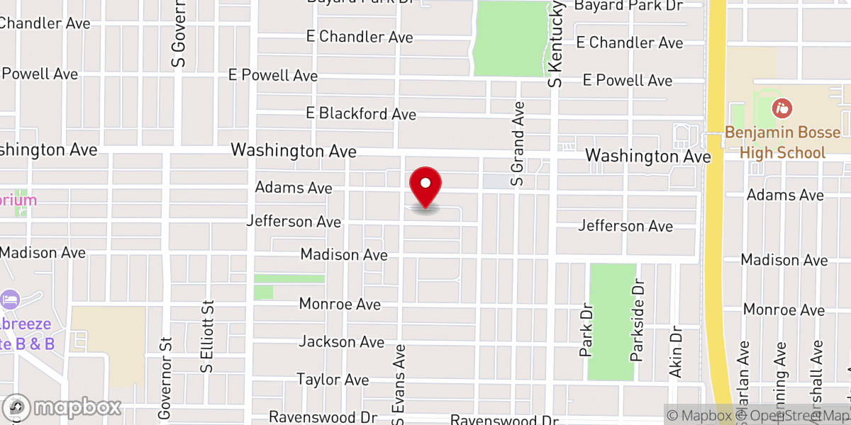 Map showing location of Grace Bible Church