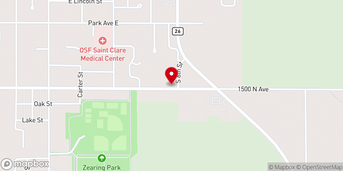 Map showing location of Bethel Baptist Church
