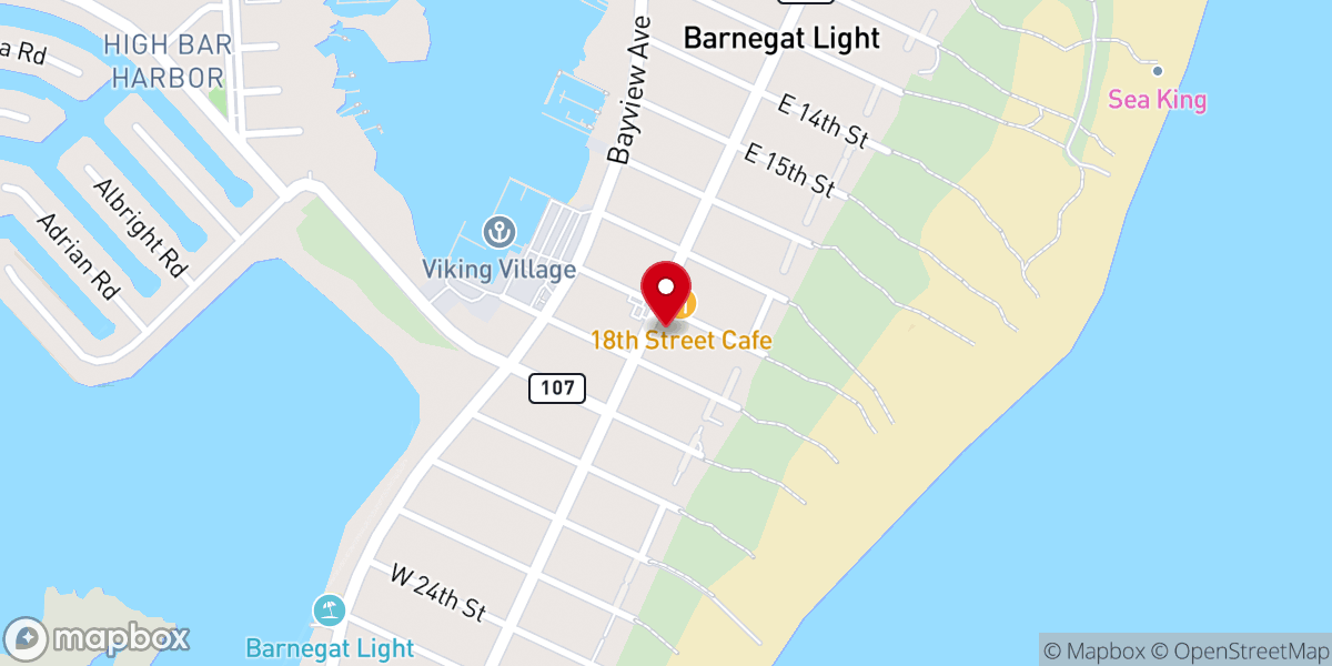 Map showing location of Zion Lutheran Church on LBI
