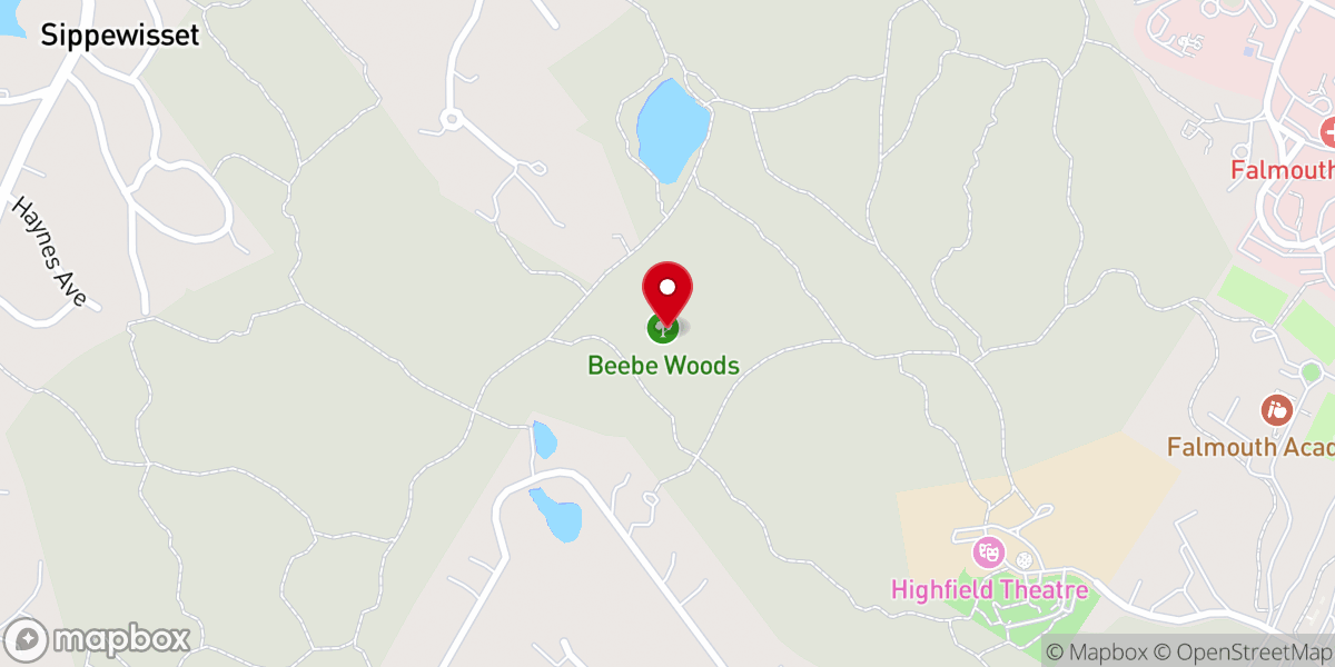 Map showing location of Beebe Woods