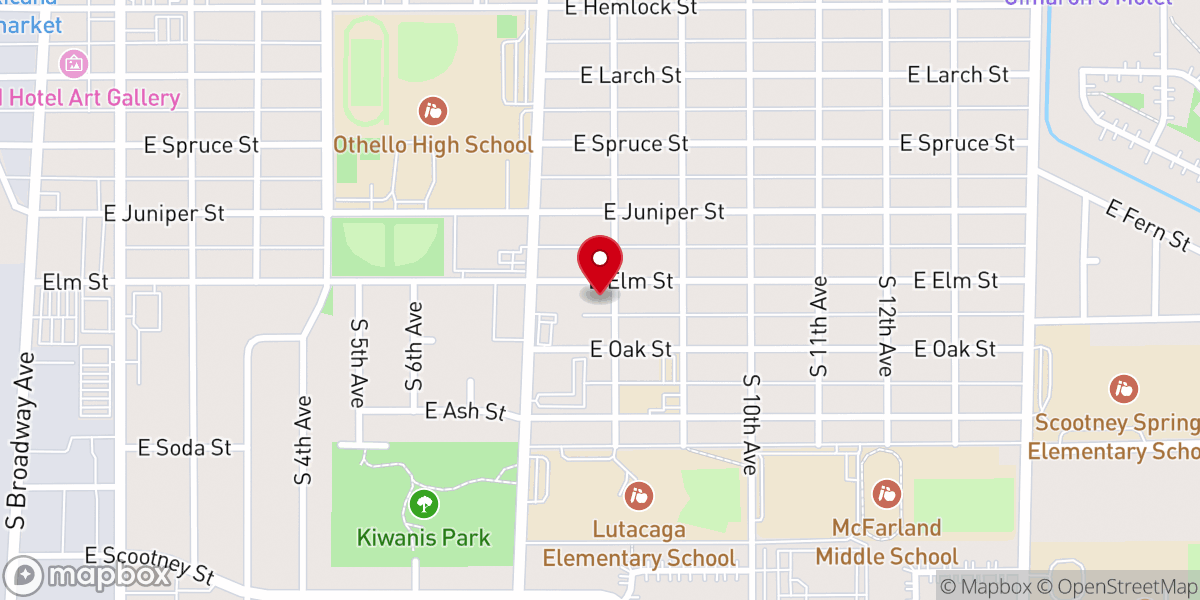 Map showing location of Othello Seventh-day Adventist