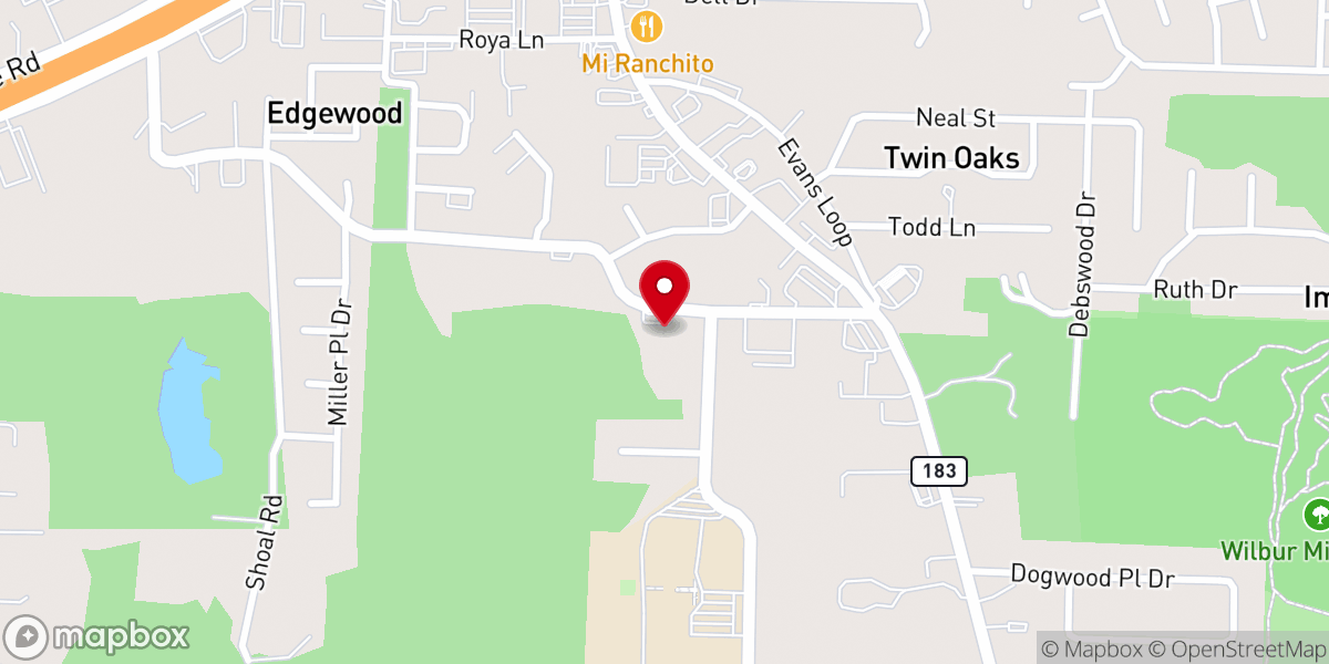Map showing location of Bryant Church of Christ