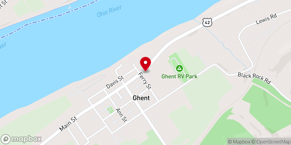 Map showing location of Ghent Baptist Church