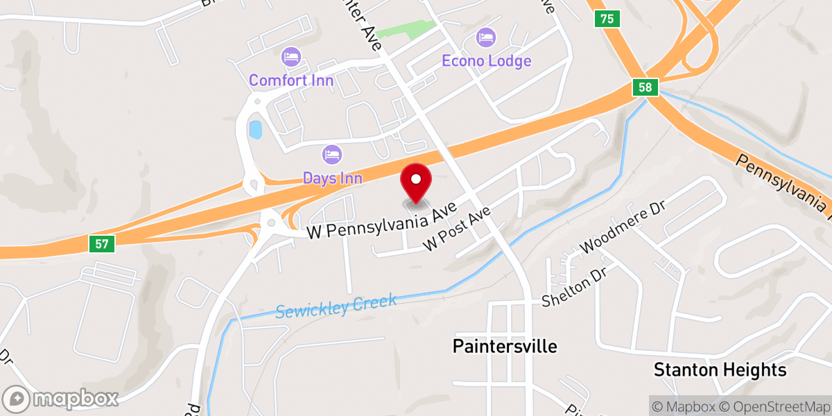 Map showing location of St Mark's Lutheran Church