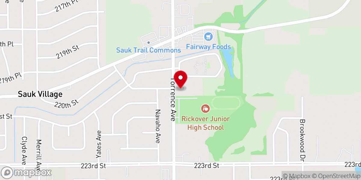 Map showing location of Saint Mark's Lutheran Church