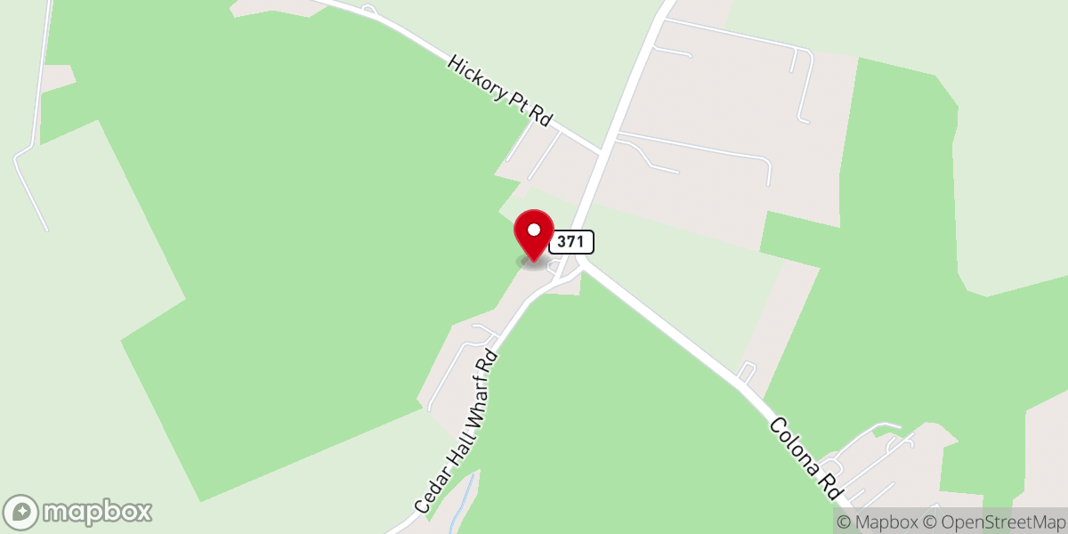 Map showing location of Pitts Creek Church