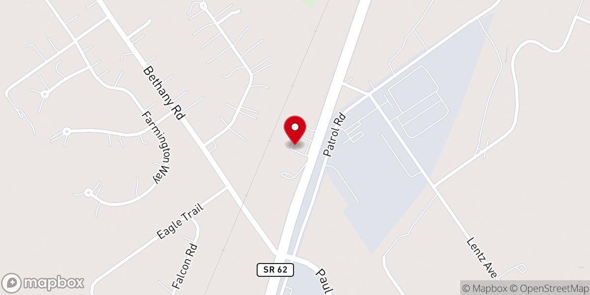 Map showing location of Bethany Christian Church