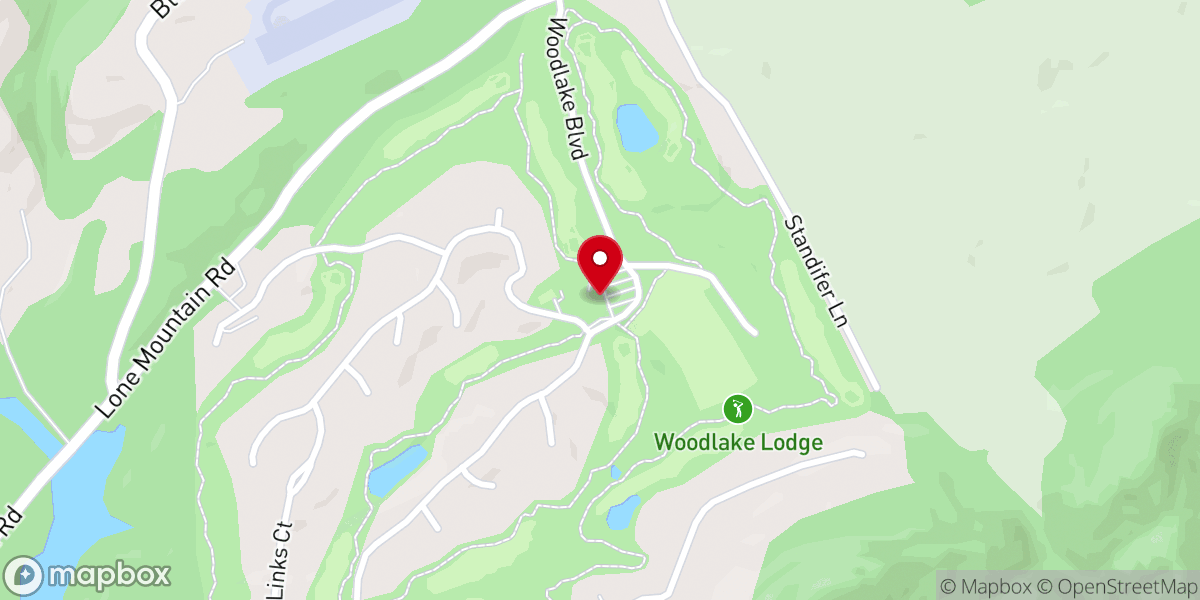 Map showing location of Woodlake Golf, Lodge, and Steakhouse
