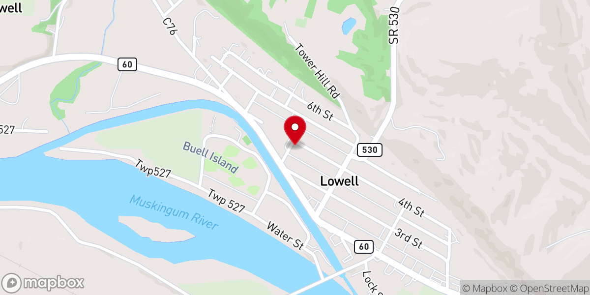 Map showing location of Lowell United Methodist Church