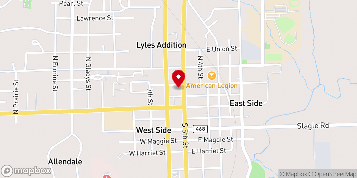 Map showing location of First Methodist Church