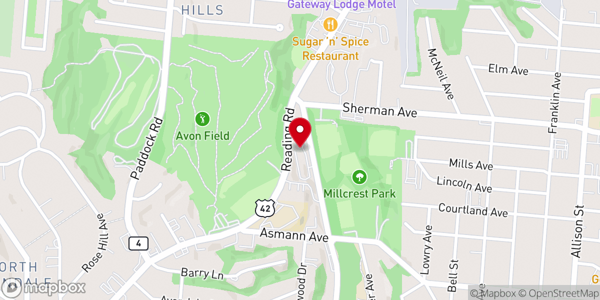 Map showing location of The Church Connected Cincinnati