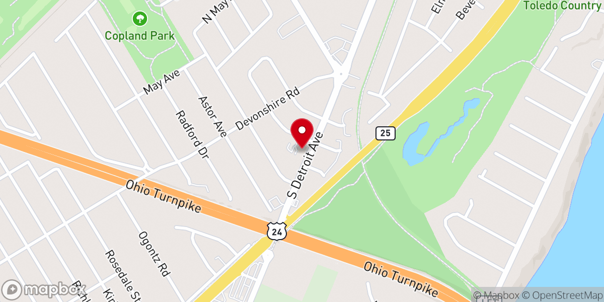 Map showing location of Detroit Avenue Wesleyan Church