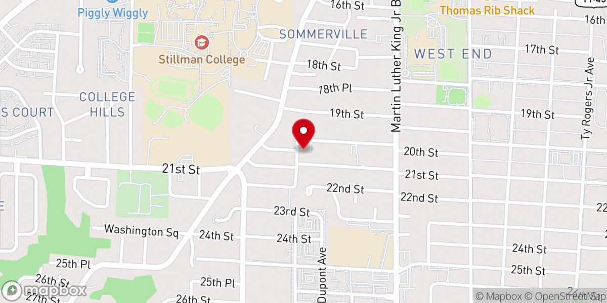 Map showing location of West Highland Baptist Church