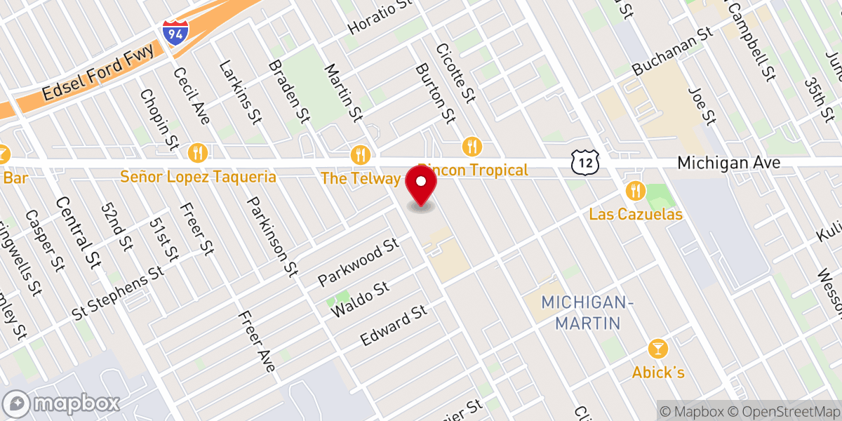Map showing location of Our Lady of Guadalupe Parish (Our Lady Queen of Angels Site)