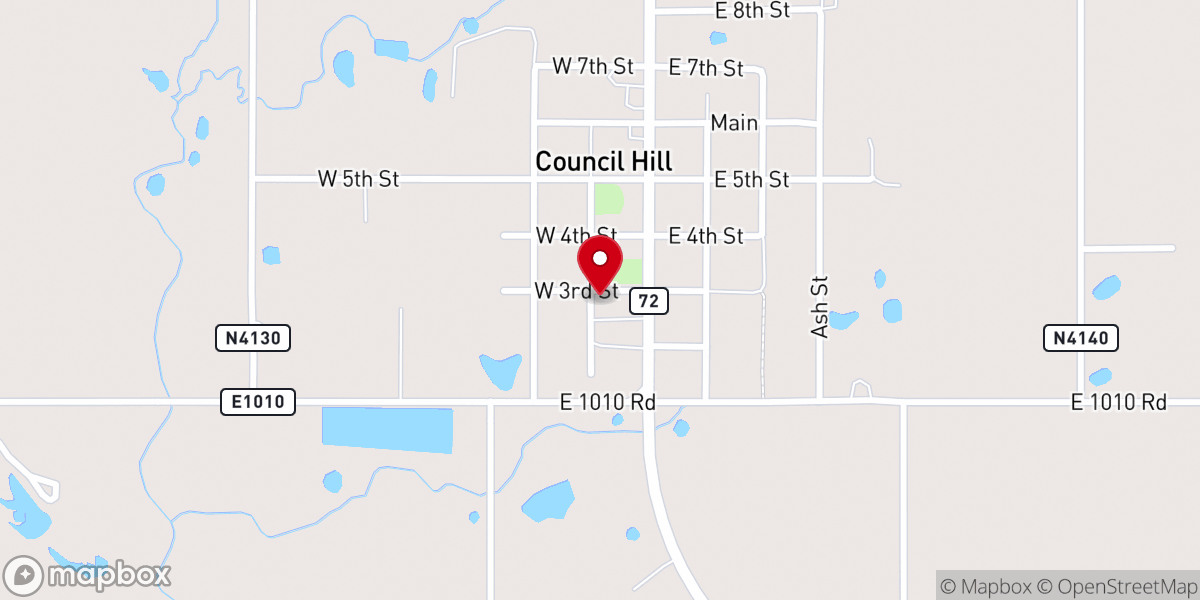 Map showing location of Church of Christ