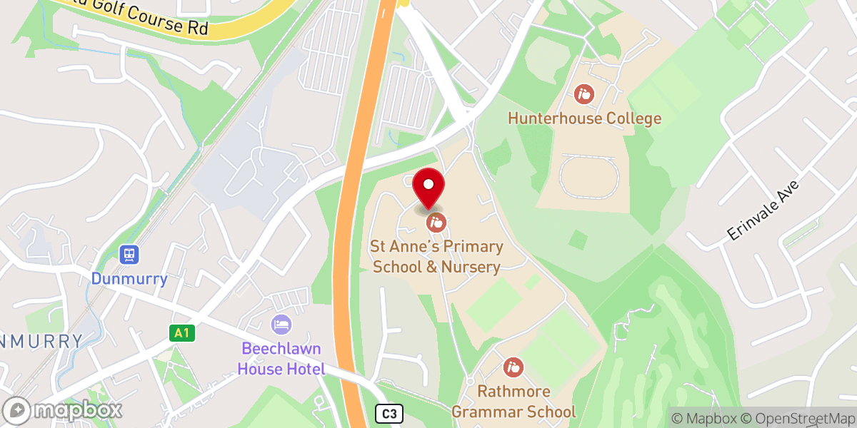 Map showing location of St. Anne's Catholic Parish
