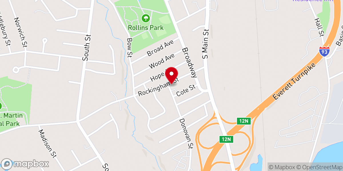 Map showing location of Concord Bible Fellowship