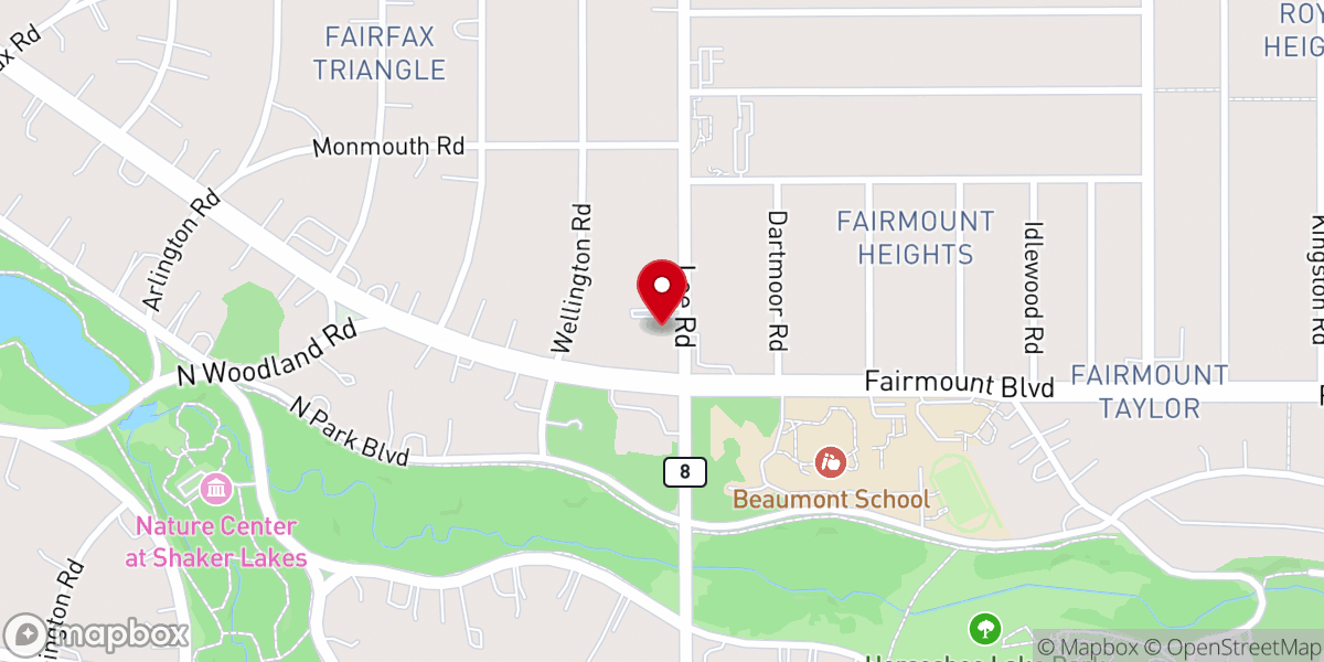 Map showing location of First Church of Christ, Scientist, Cleveland