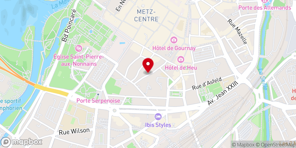 Map showing location of Eglise Evangelique