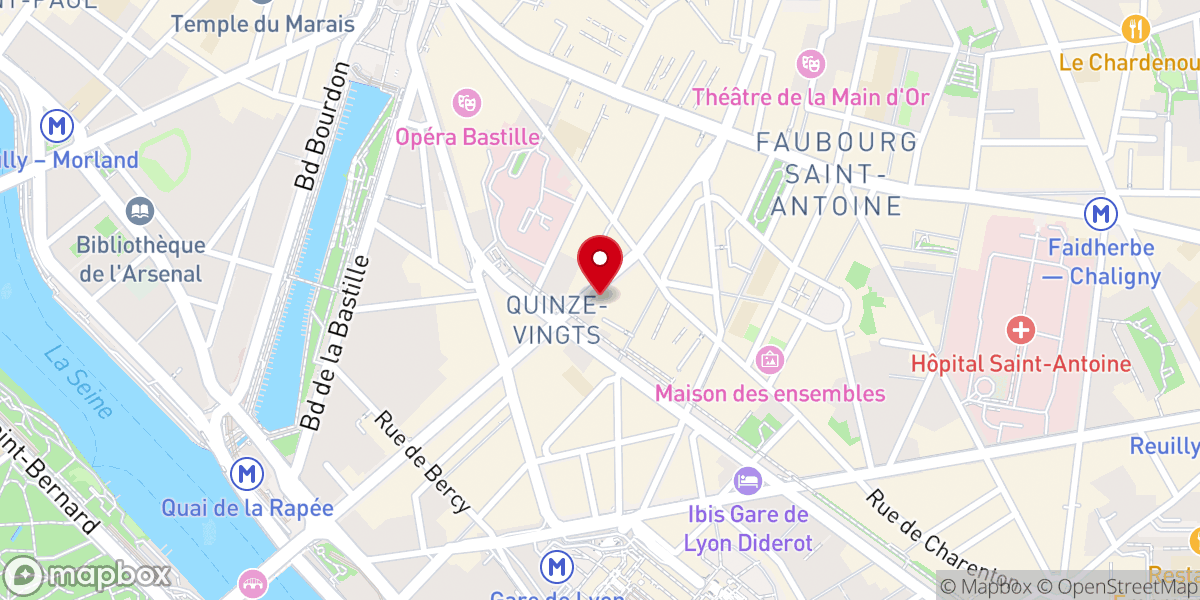 Map showing location of Église Saint-Antoine des Quinze Vingts