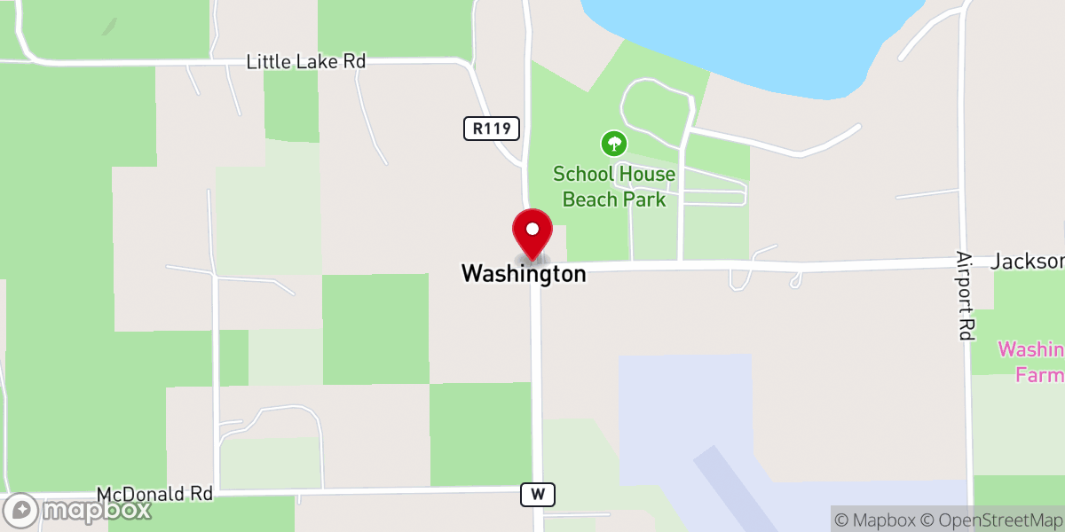 Map showing location of Washington