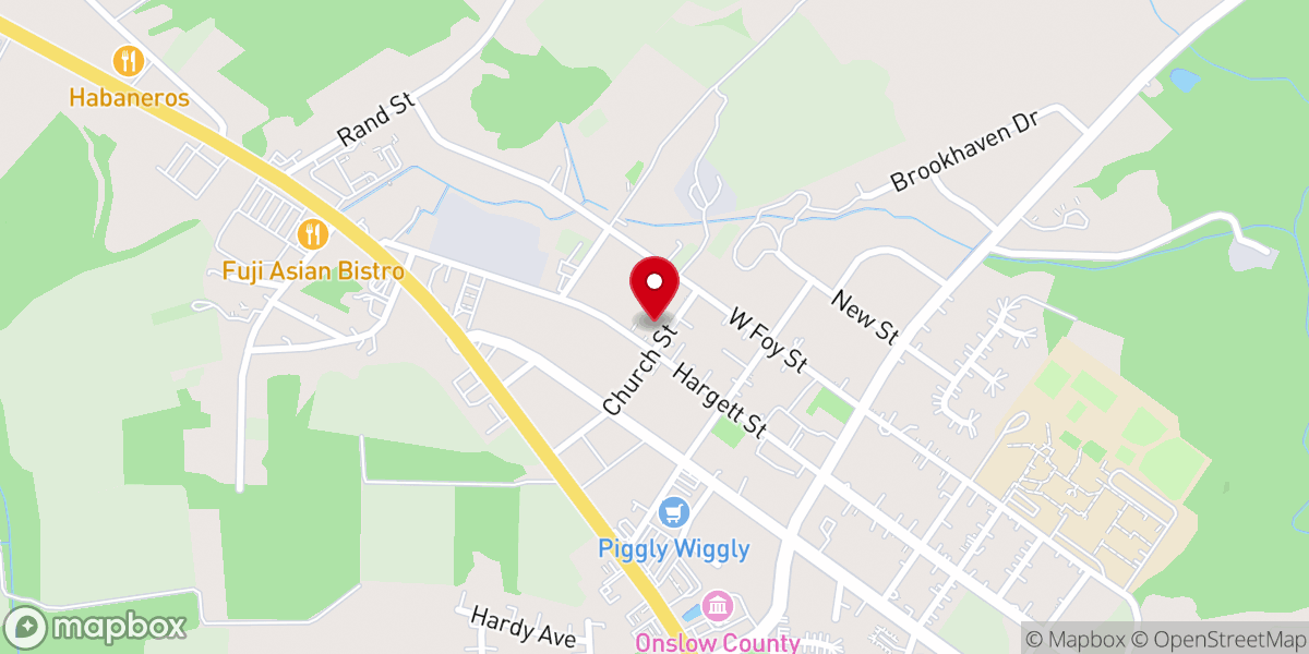 Map showing location of Richlands Church of Christ