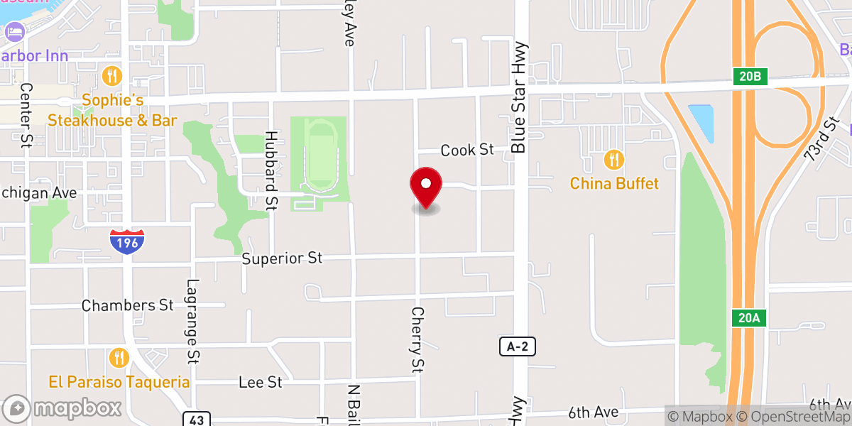 Map showing location of Calvary Missionary Baptist Church