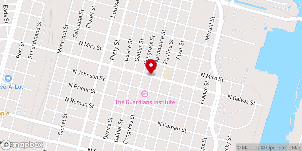 Map showing location of John Wesley United Methodist Church