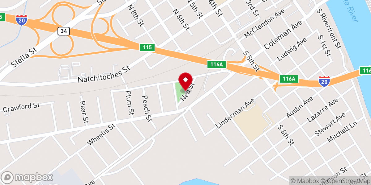 Map showing location of Dyers Chapel CME Church