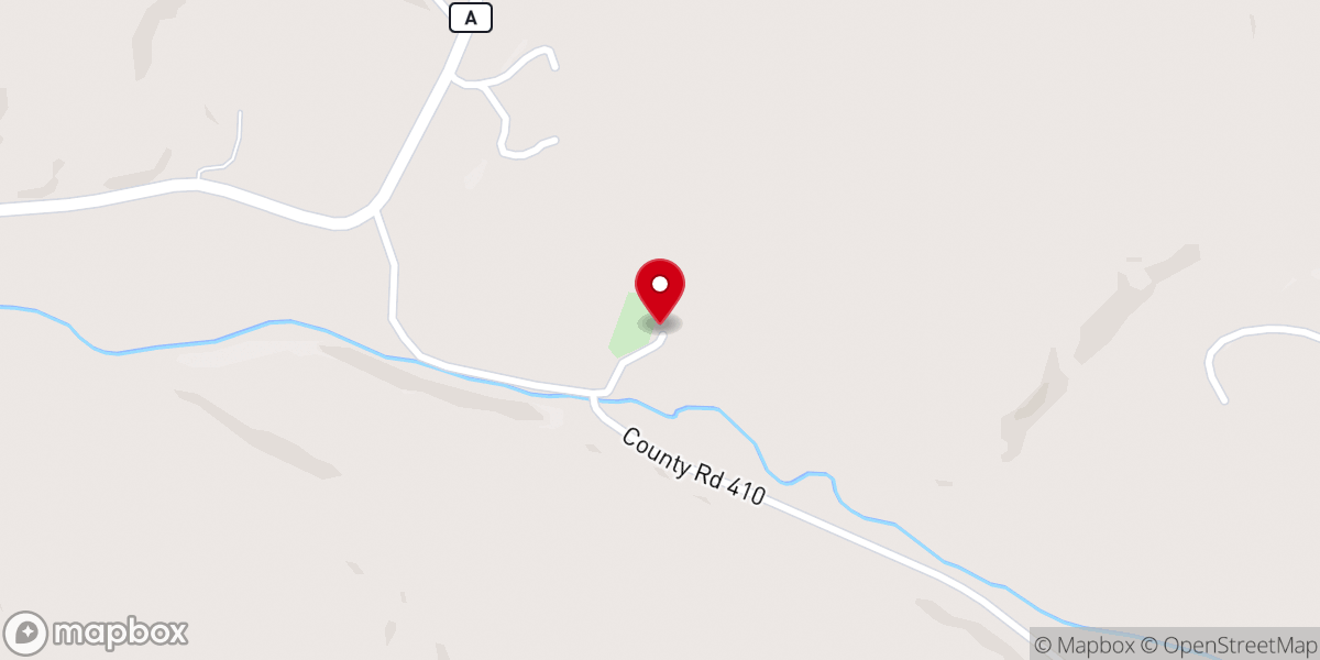 Map showing location of Spring Creek Church