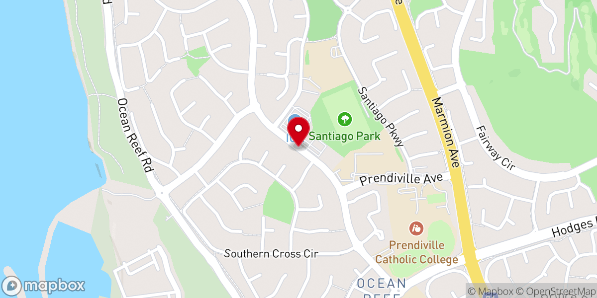 Map showing location of Beaumaris Community Baptist Church